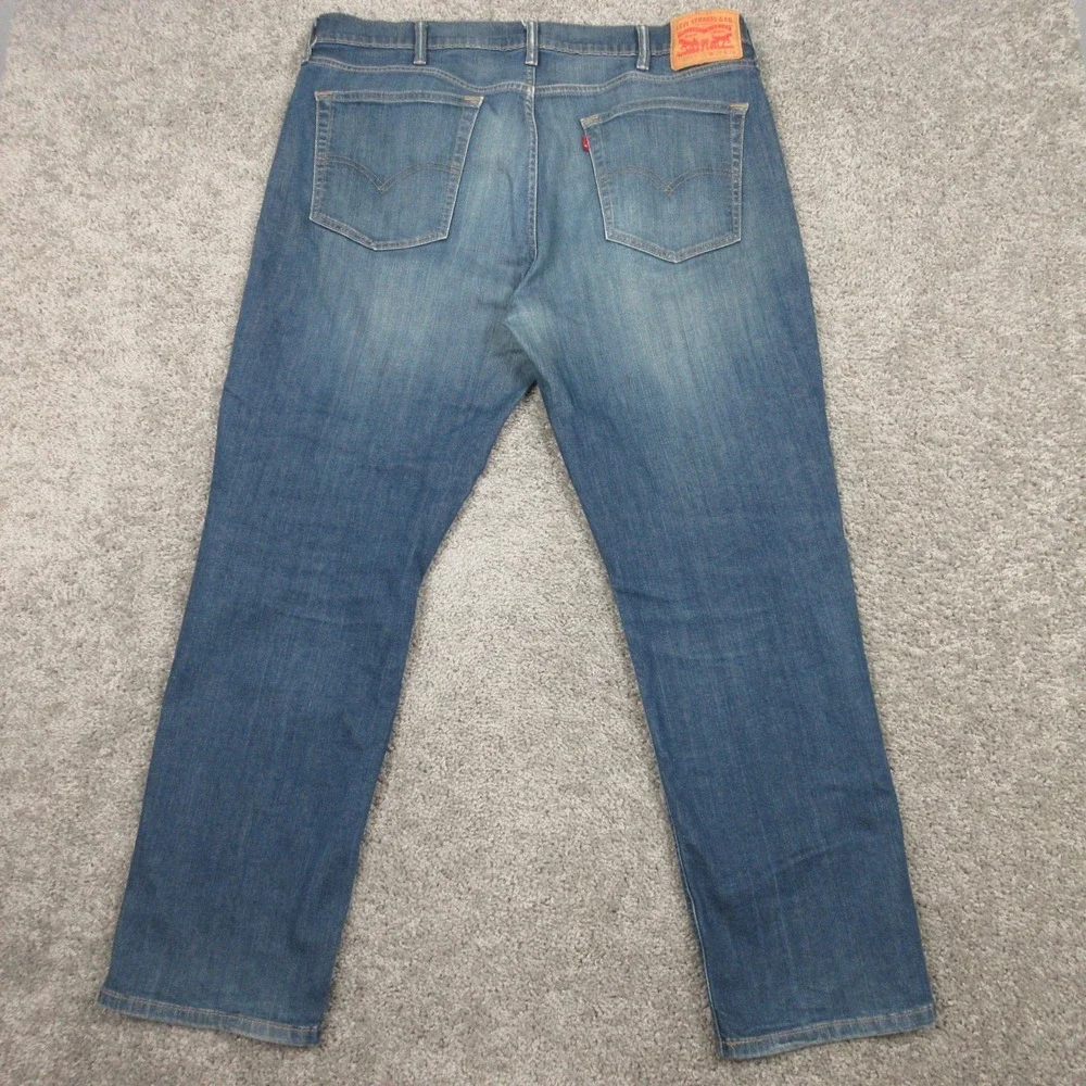Levis Jeans Mens 38x32 Blue 541 Athletic Tapered Faded Zip Whisker Denim‎ Pants